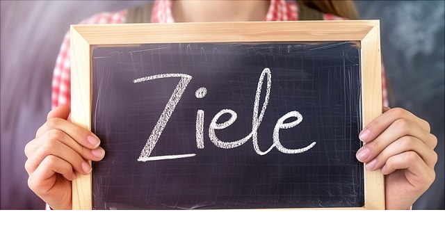Das Wort "Ziele" auf einer Tafel geschrieben