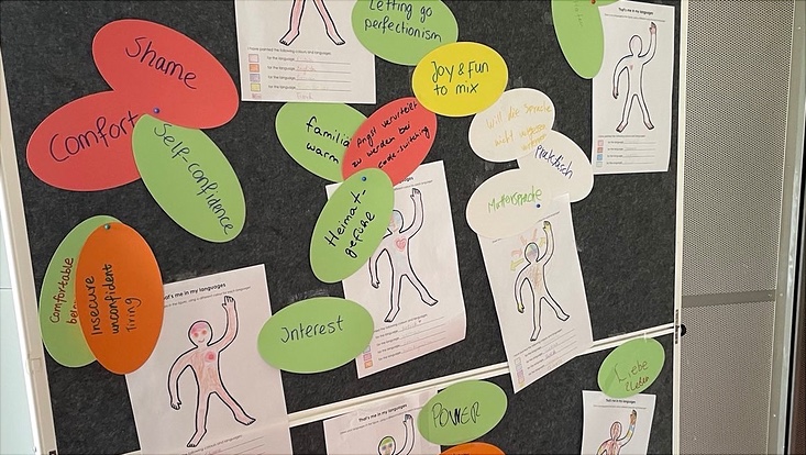 Pinnwand mit verschiedenen bunten Zetteln