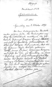 Geburtsurkunde Martha Muchow 1