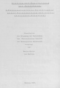 Dissertation Deckblatt