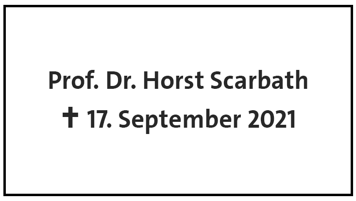 Nachruf Prof. Dr. Horst Scarbath
